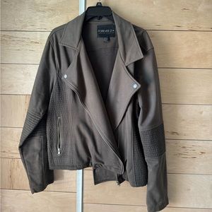 Forever 21+ Moto jacket hunter Green